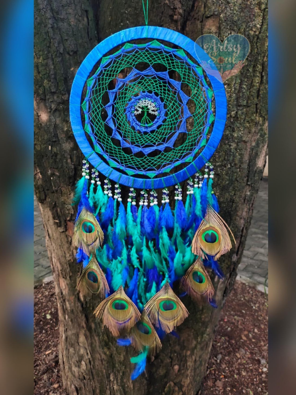 Mystical Peacock: Dreamcatcher with Peacock Feathers and Symbolism