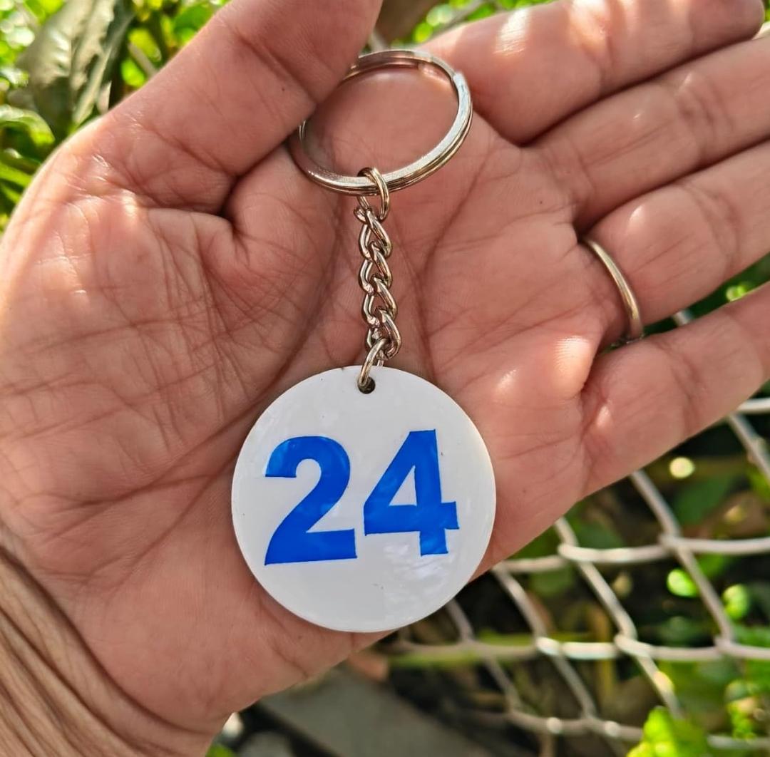 Resin 24-Karat Protection: The Number 24 Keychain