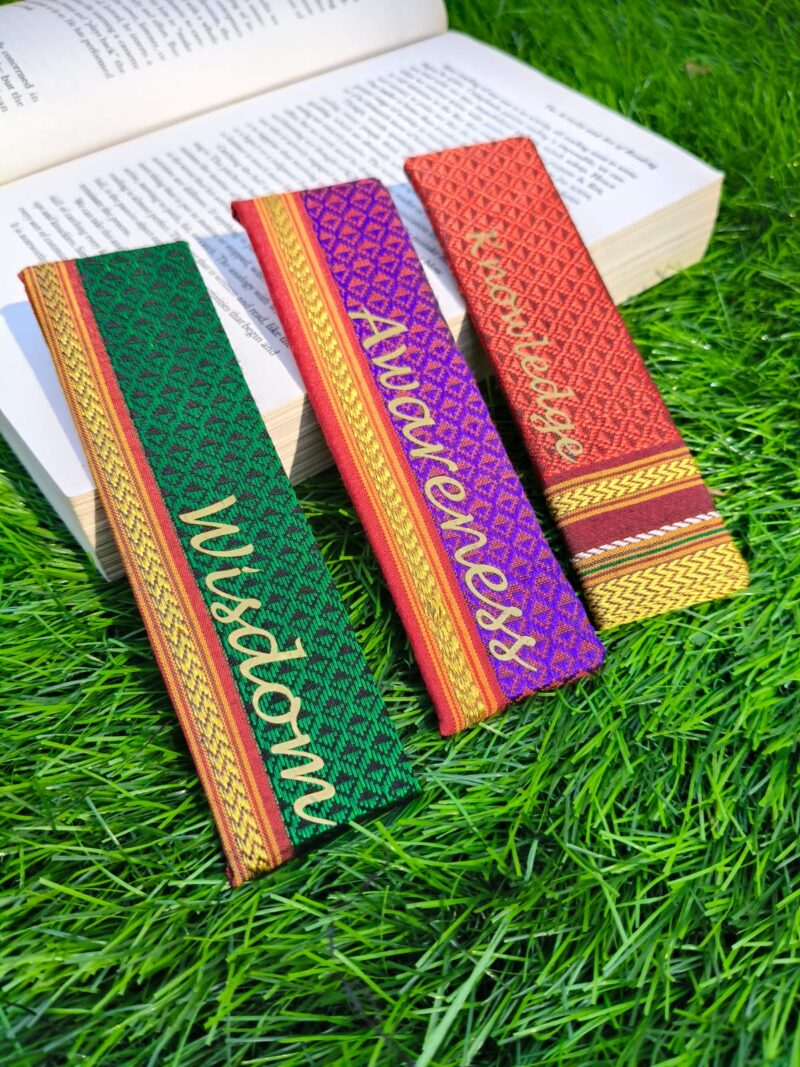 Handcrafted Khan Fabric Bookmarks – Customizable & Personalized ( Set of 2)