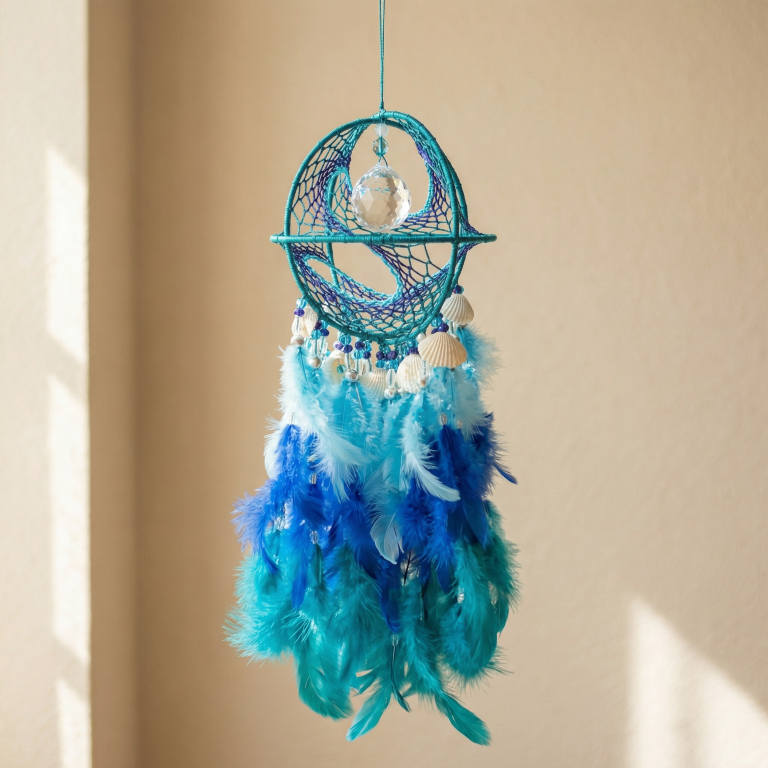 Ocean-Inspired Infinity Dreamcatcher – Transform Your Space Into Calm 🌊✨